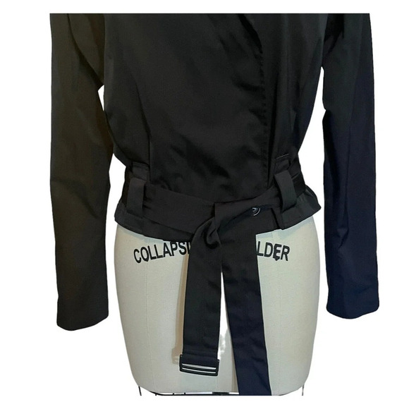 Vintage Lida Baday WOMENS Short Belted Trench  Jacket Black Size 4 - Picture 7 of 10